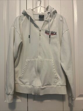 Hoodrich off white zippered hoodie size medium